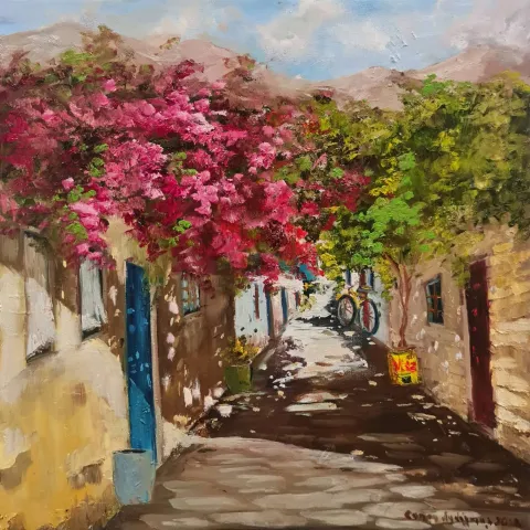 "isimsiz" eseri CANAN AYDOĞMUŞ tarafından 2022 yılında 40x40 cm ölçülerinde Tuval üzeri yağlı boya tekniği ile yapılmıştır.