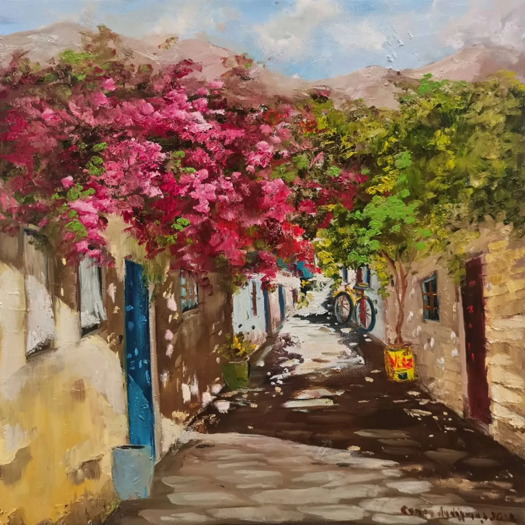 "isimsiz" eseri CANAN AYDOĞMUŞ tarafından 2022 yılında 40x40 cm ölçülerinde Tuval üzeri yağlı boya tekniği ile yapılmıştır.