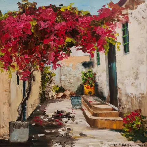 "isimsiz" eseri CANAN AYDOĞMUŞ tarafından 2022 yılında 40x40 cm ölçülerinde Tuval üzeri yağlı boya tekniği ile yapılmıştır.