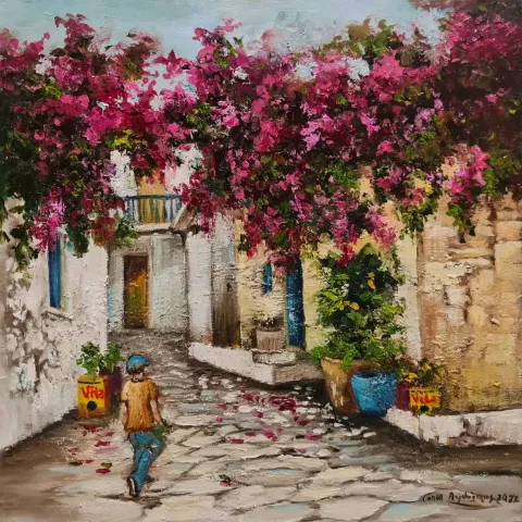 "isimsiz" eseri CANAN AYDOĞMUŞ tarafından 2022 yılında 40x40 cm ölçülerinde Tuval üzeri yağlı boya tekniği ile yapılmıştır.