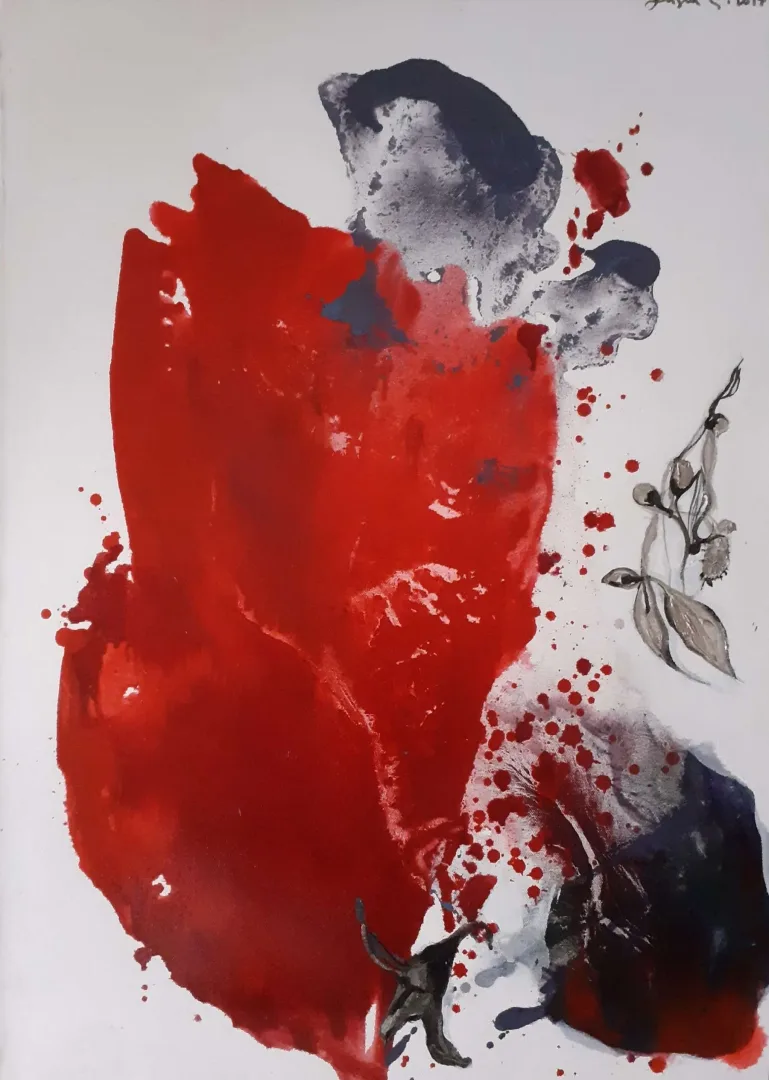 yakınlaştır "Bleeding" eseri FÜSUN ÇAĞLAYAN tarafından 70x50 cm ölçülerinde Tuval üzeri yağlı boya tekniği ile yapılmıştır.