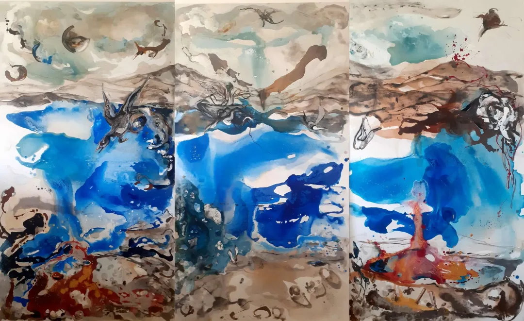 yakınlaştır "Yaratılış-Genesis ( (Triptik)" eseri FÜSUN ÇAĞLAYAN tarafından 2019 yılında 180x300 cm ölçülerinde Tuval üzeri akrilik boya tekniği ile yapılmıştır.