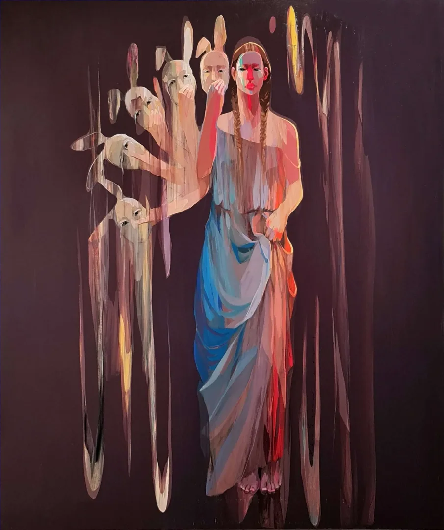 HAKAN ERASLAN — “Untitled”, 2021 "İsimsiz" eseri HAKAN ERASLAN tarafından 2021 yılında 150x126 cm ölçülerinde Tuval üzeri akrilik boya tekniği ile yapılmıştır.