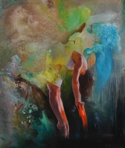 Bu eser TURGUT AKARSU tarafından 2013 yılında 150x126 cm ölçülerinde Tuval üzeri yağlı boya tekniği ile yapılmıştır.