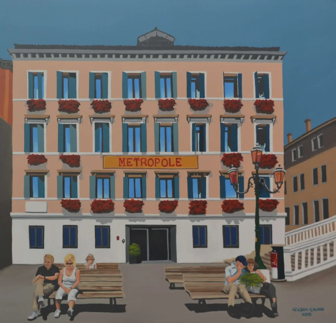 yakınlaştır "İtalya" eseri GÜLŞAH ÇALHAN tarafından 2019 yılında 60x60 cm ölçülerinde Tuval üzeri akrilik boya tekniği ile yapılmıştır.