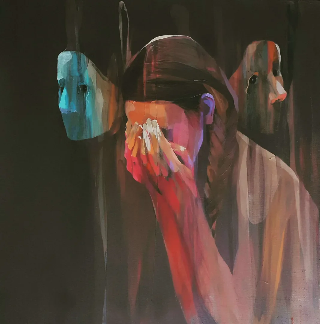 HAKAN ERASLAN — “İsimsiz”, 2021 "İsimsiz" eseri HAKAN ERASLAN tarafından 2021 yılında 60x60 cm ölçülerinde Tuval üzeri akrilik boya tekniği ile yapılmıştır.