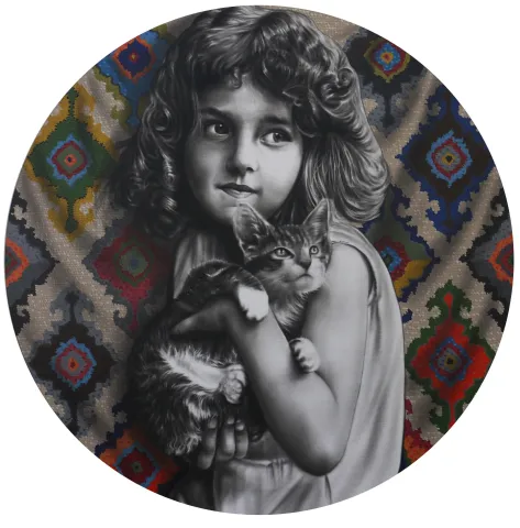 HASAN BASRİ İNAN — “Bir Ömürlük Misafir”, 2021 "Bir Ömürlük Misafir" eseri HASAN BASRİ İNAN tarafından 2021 yılında 150x150 cm ölçülerinde Tuval üzeri yağlı boya tekniği ile yapılmıştır.