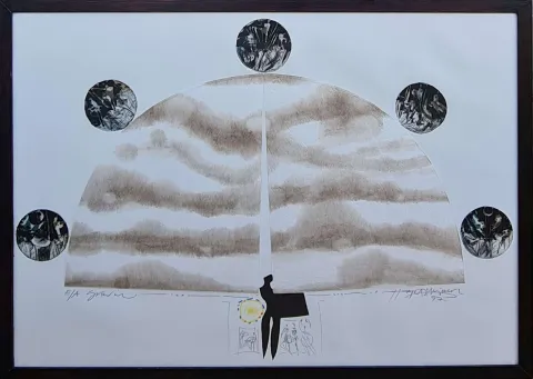 "İsimsiz" eseri HAYATİ MİSMAN tarafından 1997 yılında 66x99 cm ölçülerinde Gravür EA tekniği ile yapılmıştır.