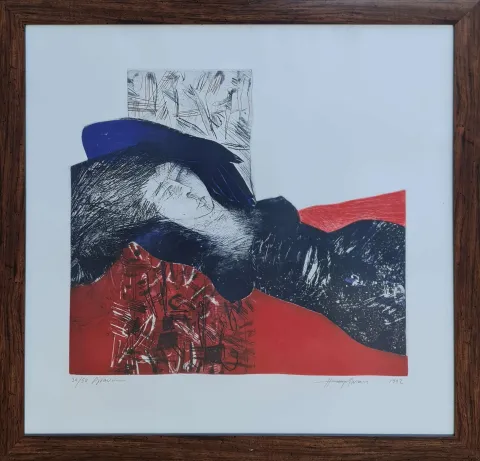 "İsimsiz" eseri HAYATİ MİSMAN tarafından 1992 yılında 66x69 cm ölçülerinde Gravür ..-50 tekniği ile yapılmıştır.
