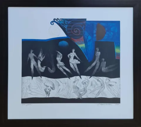 "İsimsiz" eseri HAYATİ MİSMAN tarafından 2000 yılında 66x69 cm ölçülerinde Gravür ..-50 tekniği ile yapılmıştır.