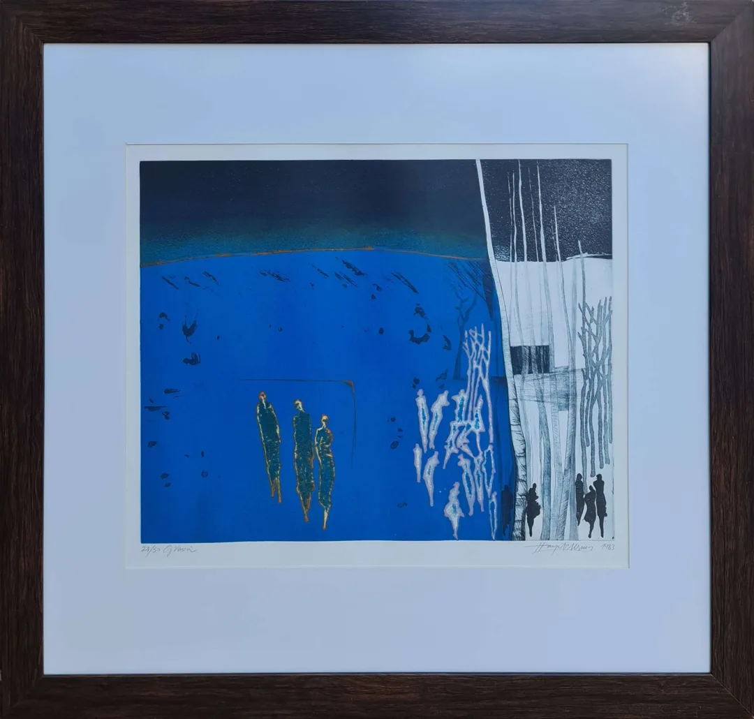 HAYATİ MİSMAN — “İsimsiz”, 1983 "İsimsiz" eseri HAYATİ MİSMAN tarafından 1983 yılında 44x52 cm ölçülerinde Gravür 23-50 tekniği ile yapılmıştır.