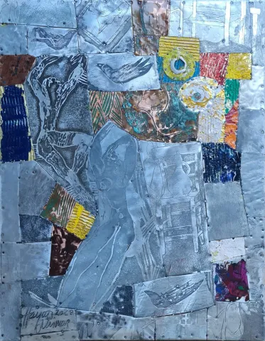 "İsimsiz" eseri HAYATİ MİSMAN tarafından 2022 yılında 45x36 cm ölçülerinde Metal tekniği ile yapılmıştır.