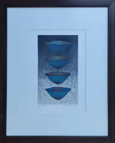"İsimsiz" eseri HAYATİ MİSMAN tarafından 1999 yılında 33x22 cm ölçülerinde Gravür tekniği ile yapılmıştır.