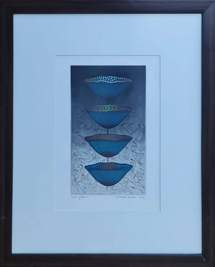 HAYATİ MİSMAN — “İsimsiz”, 1999 "İsimsiz" eseri HAYATİ MİSMAN tarafından 1999 yılında 33x22 cm ölçülerinde Gravür tekniği ile yapılmıştır.