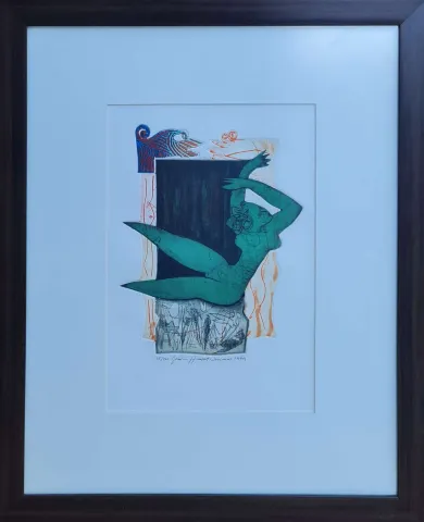 "İsimsiz" eseri HAYATİ MİSMAN tarafından 1999 yılında 33x22 cm ölçülerinde Gravür tekniği ile yapılmıştır.
