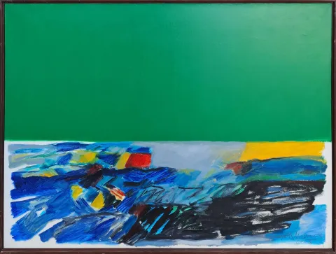 "İsimsiz" eseri HAYATİ MİSMAN tarafından 2003 yılında 100x130 cm ölçülerinde Tuval üzeri yağlı boya tekniği ile yapılmıştır.