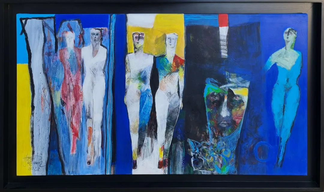 HAYATİ MİSMAN — “İsimsiz”, 2022 "İsimsiz" eseri HAYATİ MİSMAN tarafından 2022 yılında 70x125 cm ölçülerinde Tuval üzeri yağlı boya tekniği ile yapılmıştır.