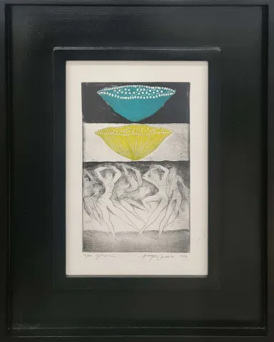 "İsimsiz" eseri HAYATİ MİSMAN tarafından 1999 yılında 33x22 cm ölçülerinde Gravür tekniği ile yapılmıştır.