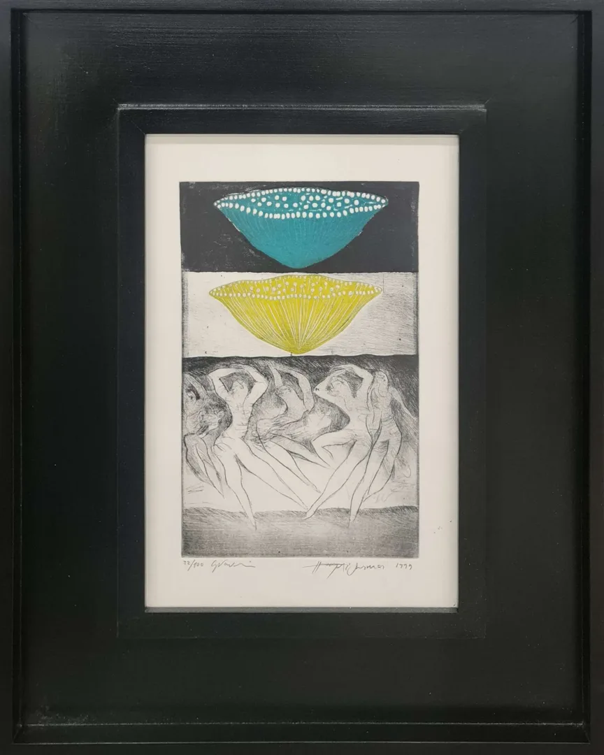 "İsimsiz" eseri HAYATİ MİSMAN tarafından 1999 yılında 33x22 cm ölçülerinde Gravür tekniği ile yapılmıştır.