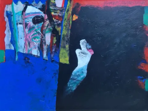 "İsimsiz" eseri HAYATİ MİSMAN tarafından 2018 yılında 75x95 cm ölçülerinde Tuval üzeri yağlı boya tekniği ile yapılmıştır.
