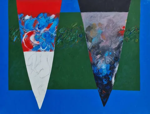 "İsimsiz" eseri HAYATİ MİSMAN tarafından 2011 yılında 100x130 cm ölçülerinde Tuval üzeri yağlı boya tekniği ile yapılmıştır.