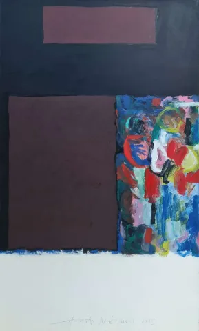 "İsimsiz" eseri HAYATİ MİSMAN tarafından 2015 yılında 125x70 cm ölçülerinde Tuval üzeri yağlı boya tekniği ile yapılmıştır.