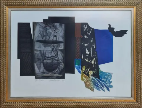 "İsimsiz" eseri HAYATİ MİSMAN tarafından 1995 yılında 78x107 cm ölçülerinde Gravür 4-20 tekniği ile yapılmıştır.