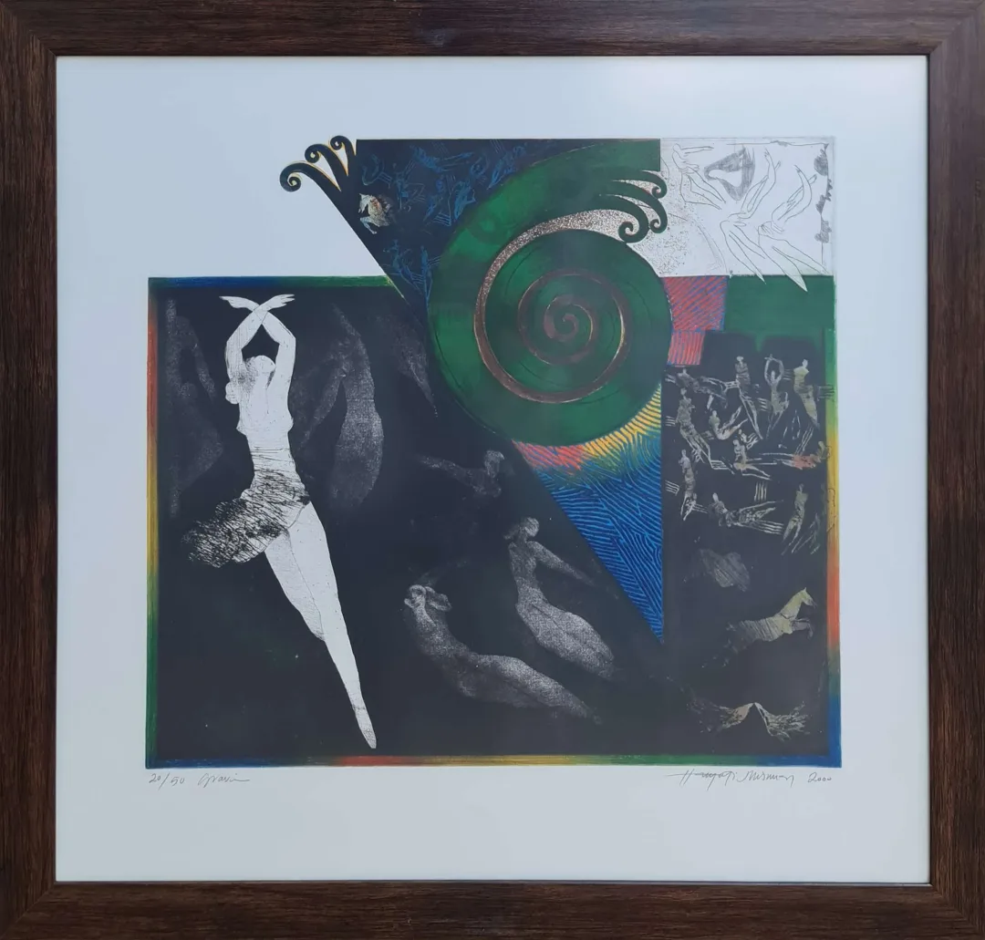 HAYATİ MİSMAN — “İsimsiz”, 2000 "İsimsiz" eseri HAYATİ MİSMAN tarafından 2000 yılında 66x69 cm ölçülerinde Gravür ..-50 tekniği ile yapılmıştır.