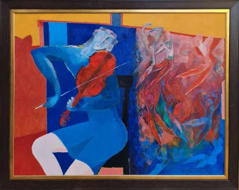 "İsimsiz" eseri HAYATİ MİSMAN tarafından 2010 yılında 100x130 cm ölçülerinde Tuval üzeri yağlı boya tekniği ile yapılmıştır.