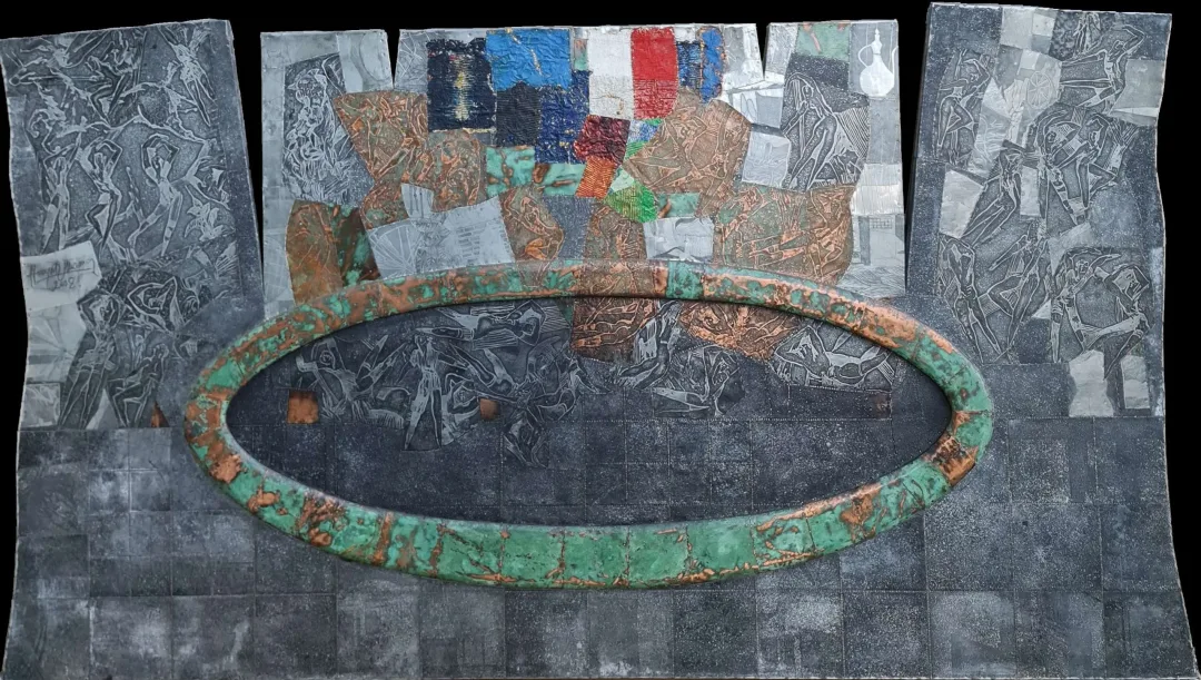 HAYATİ MİSMAN — “İsimsiz”, 2008 "İsimsiz" eseri HAYATİ MİSMAN tarafından 2008 yılında 123x220 cm ölçülerinde Metal tekniği ile yapılmıştır.