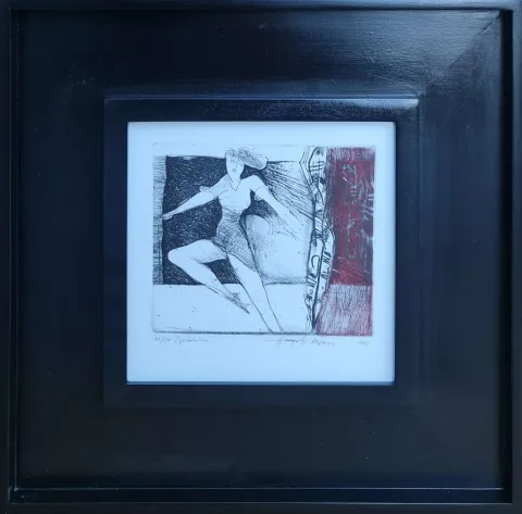 "İsimsiz" eseri HAYATİ MİSMAN tarafından 1999 yılında 20x20 cm ölçülerinde Gravür tekniği ile yapılmıştır.