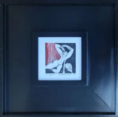"İsimsiz" eseri HAYATİ MİSMAN tarafından 2014 yılında 14x14 cm ölçülerinde Gravür tekniği ile yapılmıştır.