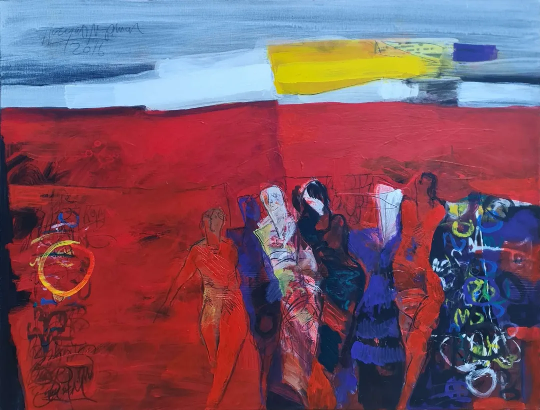 HAYATİ MİSMAN — “İsimsiz”, 2016 "İsimsiz" eseri HAYATİ MİSMAN tarafından 2016 yılında 75x95 cm ölçülerinde Tuval üzeri yağlı boya tekniği ile yapılmıştır.