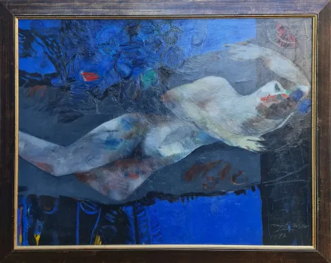 "İsimsiz" eseri HAYATİ MİSMAN tarafından 1997 yılında 100x130 cm ölçülerinde Tuval üzeri yağlı boya tekniği ile yapılmıştır.