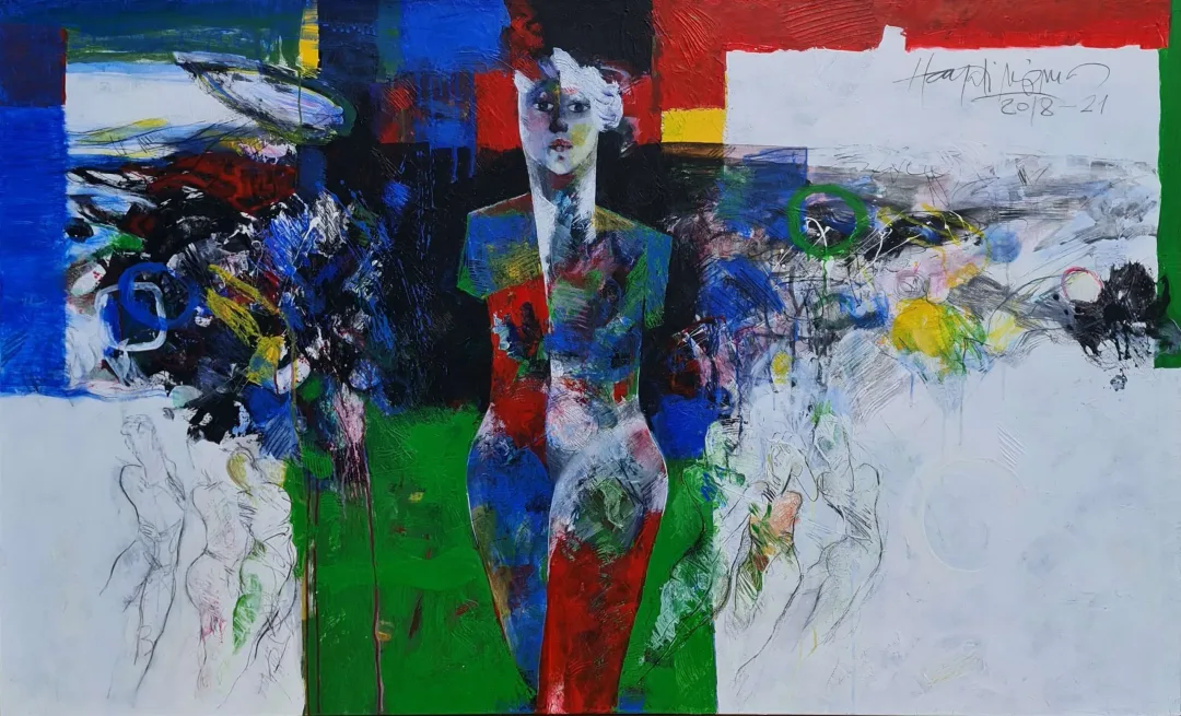 HAYATİ MİSMAN — “İsimsiz”, 2018 "İsimsiz" eseri HAYATİ MİSMAN tarafından 2018 yılında 105x165 cm ölçülerinde Tuval üzeri yağlı boya tekniği ile yapılmıştır.