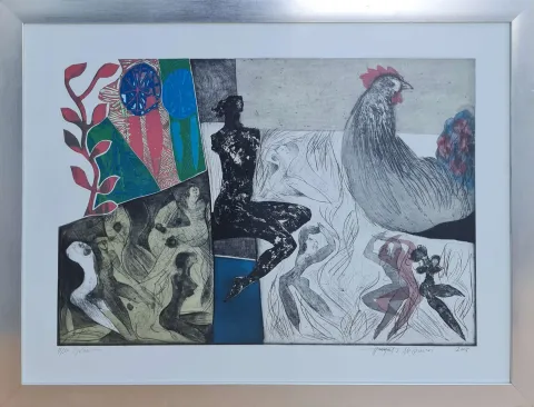 "İsimsiz" eseri HAYATİ MİSMAN tarafından 2008 yılında 68x93 cm ölçülerinde Gravür 5-20 tekniği ile yapılmıştır.