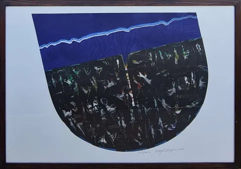 "İsimsiz" eseri HAYATİ MİSMAN tarafından 1996 yılında 66x99 cm ölçülerinde Gravür 1-20 tekniği ile yapılmıştır.