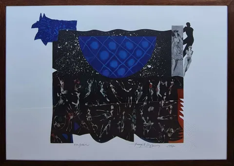 "İsimsiz" eseri HAYATİ MİSMAN tarafından 1997 yılında 66x99 cm ölçülerinde Gravür 1-50 tekniği ile yapılmıştır.