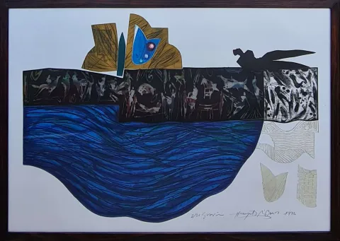 "İsimsiz" eseri HAYATİ MİSMAN tarafından 1996 yılında 66x99 cm ölçülerinde Gravür 2-50 tekniği ile yapılmıştır.