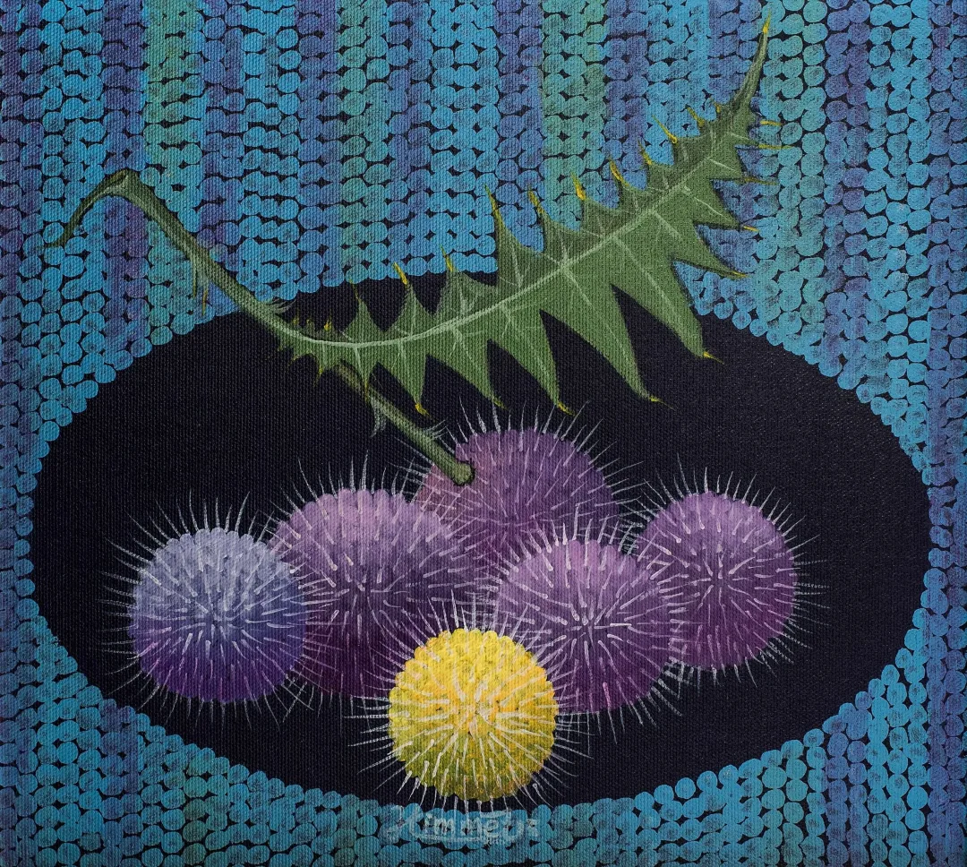“Aile - 1 (Mavi)” "Aile - 1 (Mavi)" eseri 22x30 cm ölçülerinde Tuval üzeri akrilik boya tekniği ile yapılmıştır.