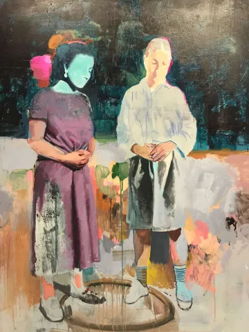 İSA JABBARİ — “Başkaları”, 2022 "Başkaları" eseri İSA JABBARİ tarafından 2022 yılında 134x104 cm ölçülerinde Tuval üzeri akrilik boya tekniği ile yapılmıştır.