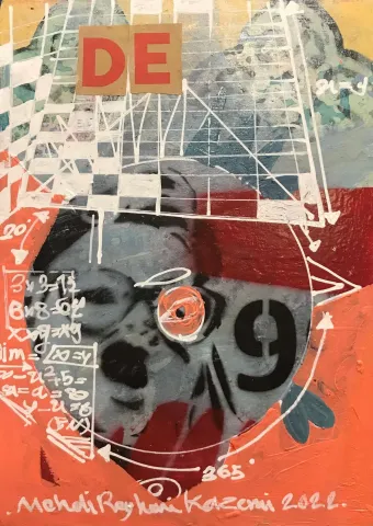 MEHDİ REYHANİ — “Parçalanmış kimlik”, 2022 "Parçalanmış kimlik" eseri MEHDİ REYHANİ tarafından 2022 yılında 35x25 cm ölçülerinde Tuval üzeri karışık teknik tekniği ile yapılmıştır.