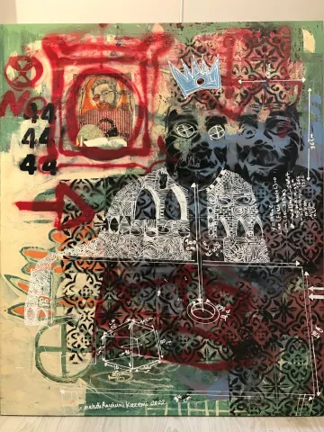 MEHDİ REYHANİ — “Parçalanmış kimlik”, 2022 "Parçalanmış kimlik" eseri MEHDİ REYHANİ tarafından 2022 yılında 114x94 cm ölçülerinde Tuval üzeri karışık teknik tekniği ile yapılmıştır.