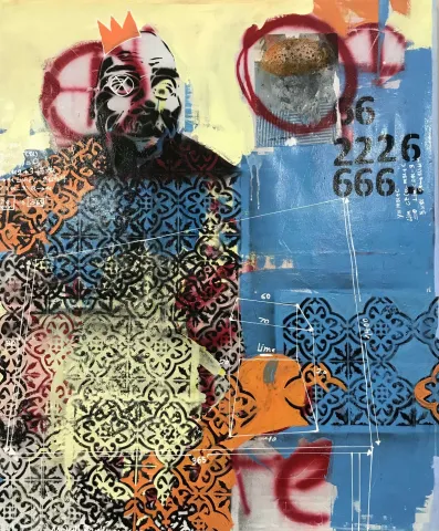 MEHDİ REYHANİ — “Parçalanmış kimlik”, 2022 "Parçalanmış kimlik" eseri MEHDİ REYHANİ tarafından 2022 yılında 114x94 cm ölçülerinde Tuval üzeri karışık teknik tekniği ile yapılmıştır.