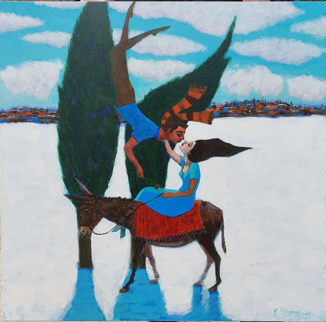 yakınlaştır "İsimsiz" eseri KADİR ÖZTOPRAK tarafından 2021 yılında 60x60 cm ölçülerinde Tuval üzeri akrilik boya tekniği ile yapılmıştır.