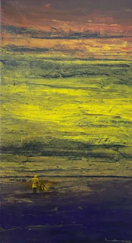 "Rüya" eseri LÜTFÜ KAPLANOĞLU tarafından 2021 yılında 83x43 cm ölçülerinde Tuval üzeri akrilik boya tekniği ile yapılmıştır.