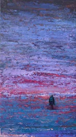 "Renk" eseri LÜTFÜ KAPLANOĞLU tarafından 2021 yılında 73x43 cm ölçülerinde Tuval üzeri akrilik boya tekniği ile yapılmıştır.
