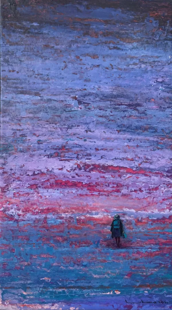 yakınlaştır "Renk" eseri LÜTFÜ KAPLANOĞLU tarafından 2021 yılında 73x43 cm ölçülerinde Tuval üzeri akrilik boya tekniği ile yapılmıştır.