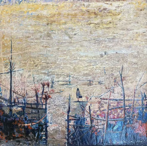 "Koridor" eseri LÜTFÜ KAPLANOĞLU tarafından 2022 yılında 70x80 cm ölçülerinde Tuval üzeri akrilik boya tekniği ile yapılmıştır.