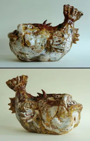 Bu eser MURAT TOLGA tarafından 2021 yılında 19x25x14 cm ölçülerinde 1040°C Seramik Heykel tekniği ile yapılmıştır.